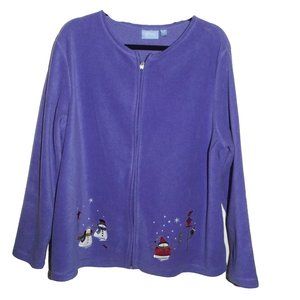 Croft and Barrow Woman Sport Snowman Sweatshirt Jacket